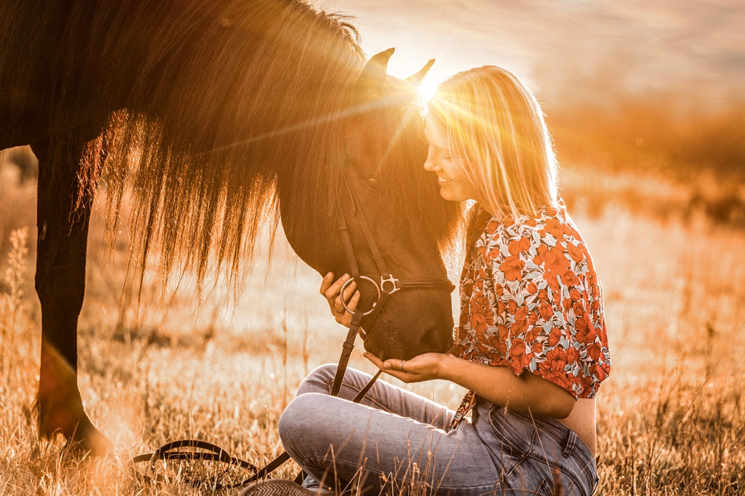 Pferd und Mädchen im Zauberlicht